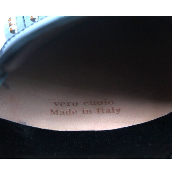 Alexander McQueen Black Leather Micro Studded Loafer / Size 39 / Black Fringe - Picture 13 of 13